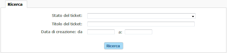 Ricerca ticket