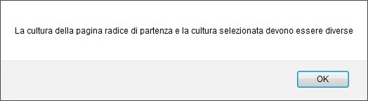 Alert per lingua di partenza e arrivo identiche