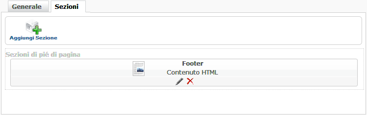 Gestione sezioni di footer