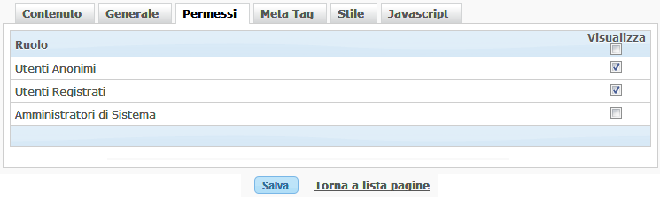 Permessi di pagina