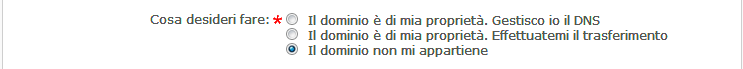 Dominio non disponibile. Opzione C