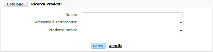 Ricerca i prodotti