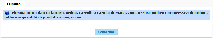 Cancellazione dati dei test