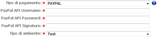 Modalità di pagamento PAYPAL