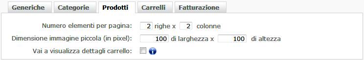 Configurazioni per i prodotti