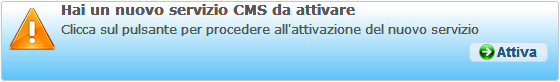 Notifica di attivazione del servizio CMS
