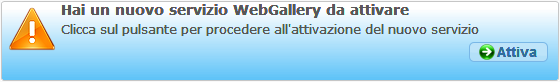Notifica di attivazione del servizio WebGallery