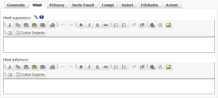 Scheda Generale tabelle - acquisizione